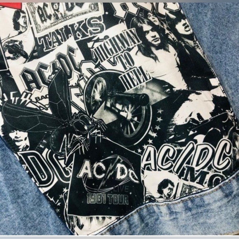 AC-DC Denim Jacket 100% Cotton NWOT - Excellent Gift Rock Fan Apparel 40” Chest - Picture 12 of 16